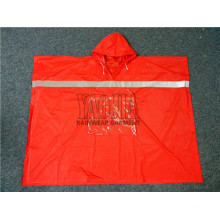 100% PVC Waterproof Rain Poncho with Reflective Strip